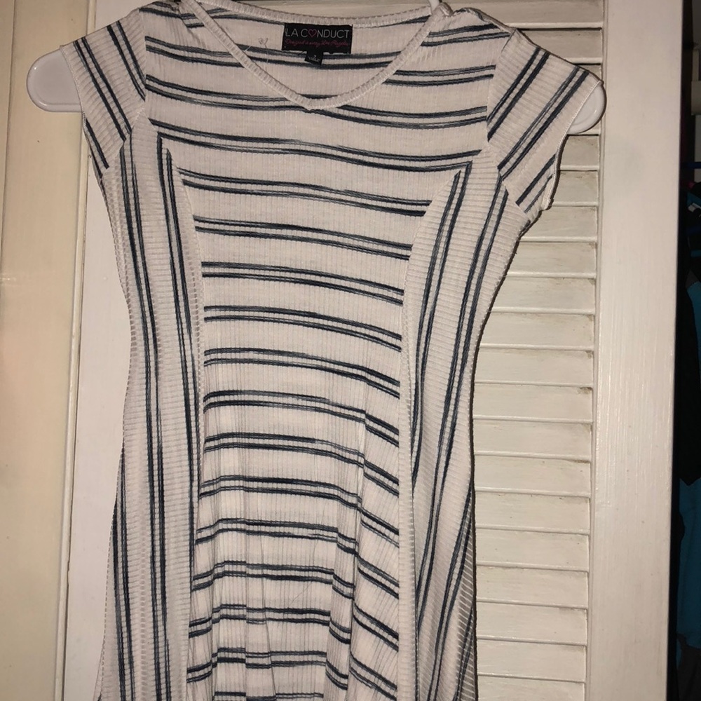 Adorable White Strip Shirt For Girls